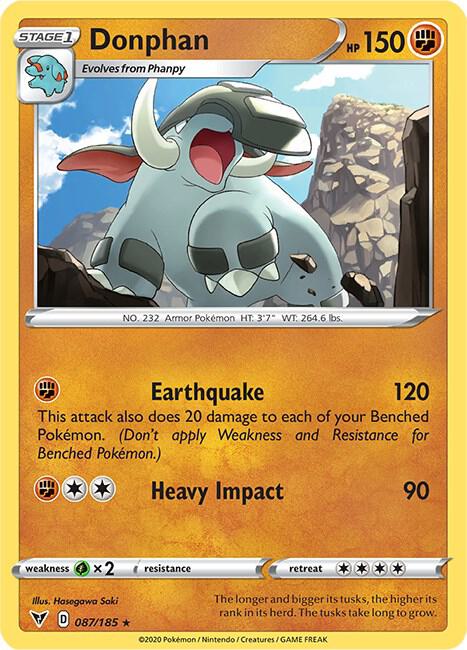 Donphan Pokemon card from SWSH04: Vivid