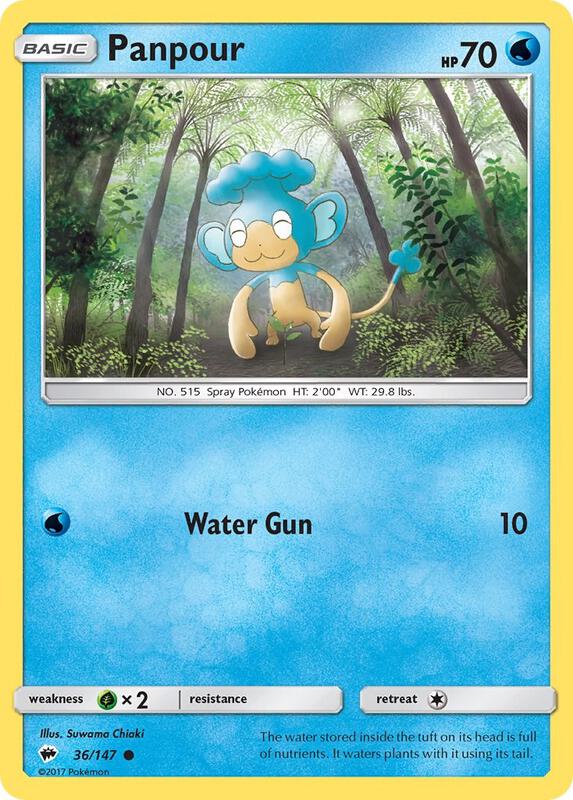 Panpour Pokemon card from SM - Burning Shadows