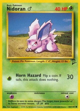 Nidoran [M] Pokemon card from Base Set 2