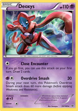 Deoxys Pokemon card from Roaring Skies