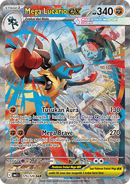 Mega Lucario ex Pokemon card from Mega Evolution IDTH