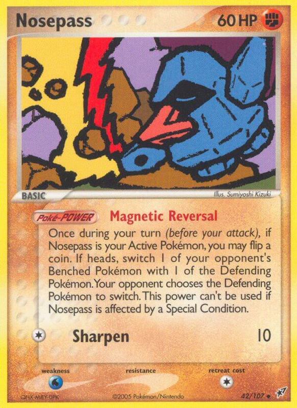 Nosepass Pokemon card from Deoxys