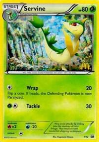 Servine Pokemon card from McDonald's Promos 2012