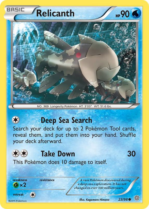 Relicanth Pokemon card from XY - Ancient Origins