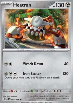 Heatran Pokemon card from Prismatic Evolutions