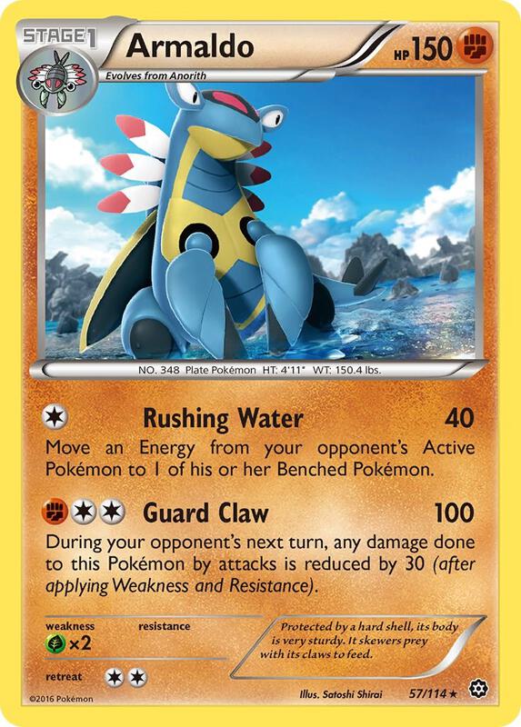 Armaldo Pokemon card from XY - Steam Siege
