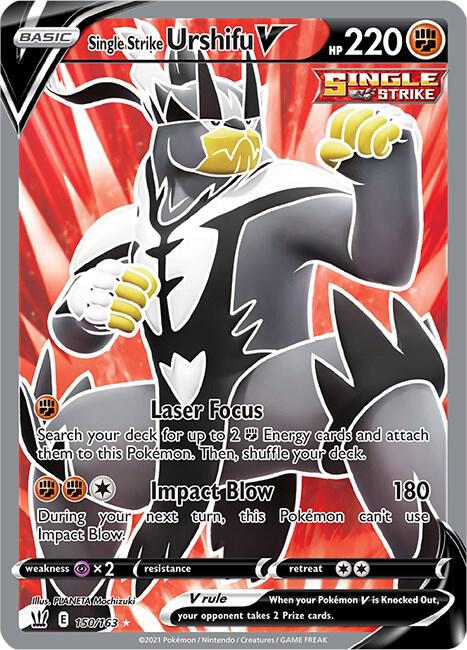 Single Strike Urshifu V (Full Art) Pokemon card from SWSH05: Battle Styles