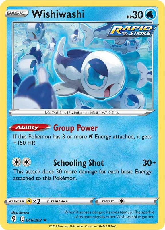 Wishiwashi Pokemon card from SWSH07: Evolving Skies