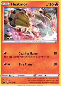 Heatmor (Holo) Pokemon card from Sword Shield