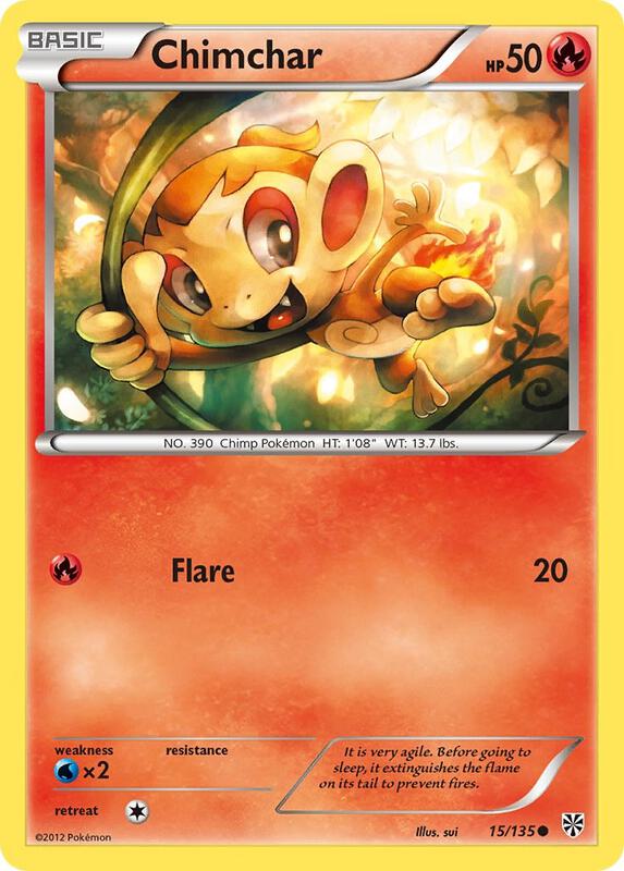 Chimchar Pokemon card from Plasma Storm