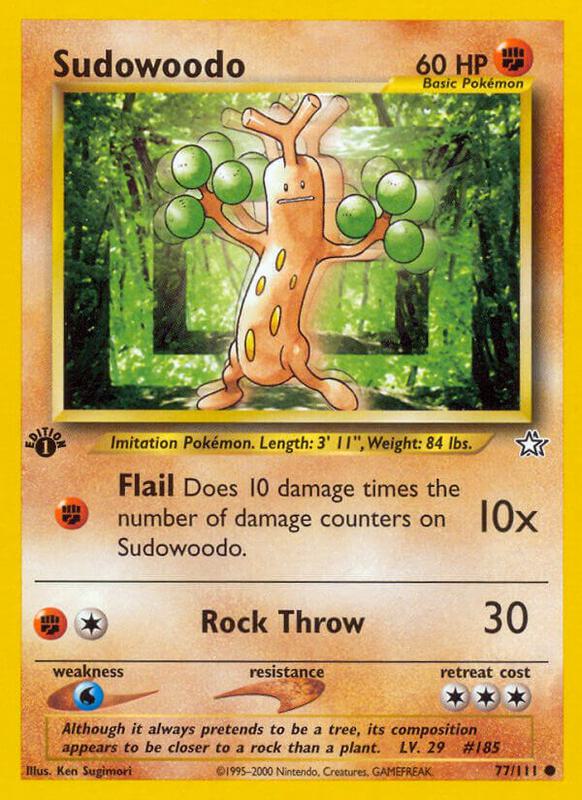 Sudowoodo Pokemon card from Neo Genesis