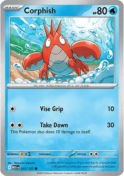 Corphish Pokemon card from Mega Evolution
