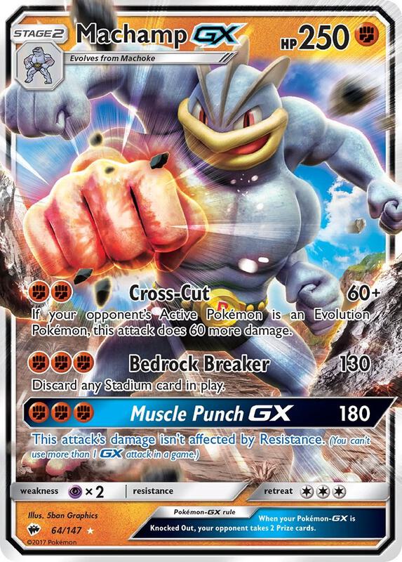 Machamp GX Pokemon card from SM - Burning Shadows