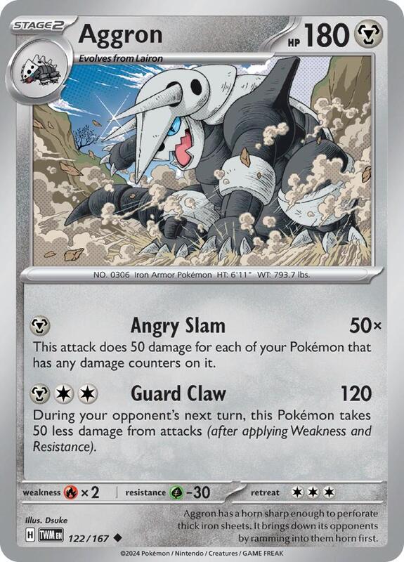 Aggron Pokemon card from SV06: Twilight Masquerade