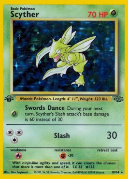 Scyther Pokemon card from Jungle