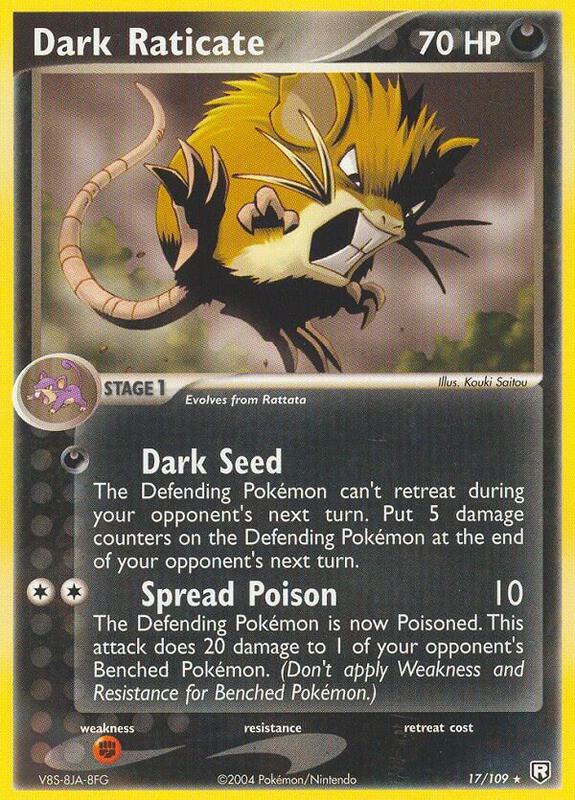 Dark Raticate Pokemon card from Team Rocket Returns