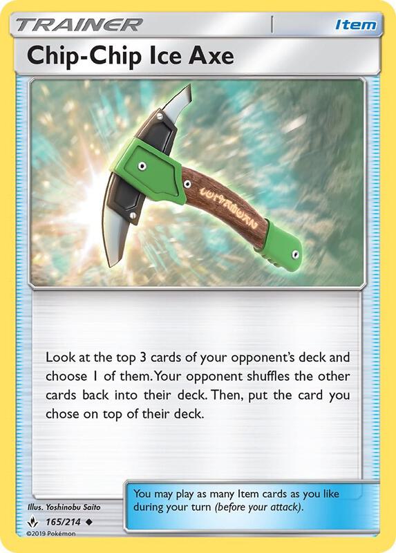 Chip-Chip Ice Axe Pokemon card from SM - Unbroken Bonds