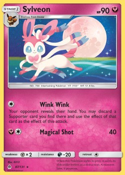 Sylveon Pokemon card from Forbidden Light