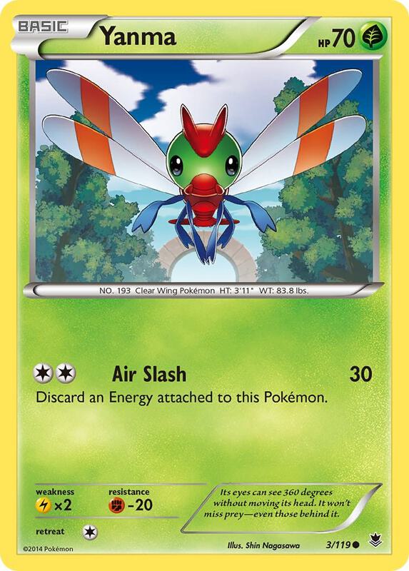 Yanma Pokemon card from XY - Phantom Forces