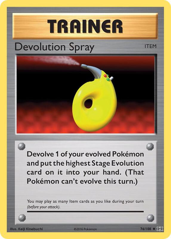 Devolution Spray Pokemon card from XY - Evolutions