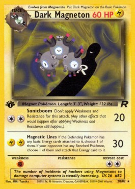 Dark Magneton Pokemon card from Team Rocket