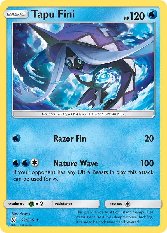 Tapu Fini Pokemon card from SM - Unified Minds
