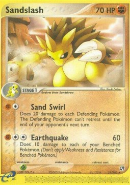 Sandslash Pokemon card from EX Sandstorm