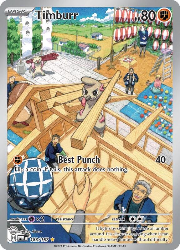 Timburr Pokemon card from SV06: Twilight Masquerade