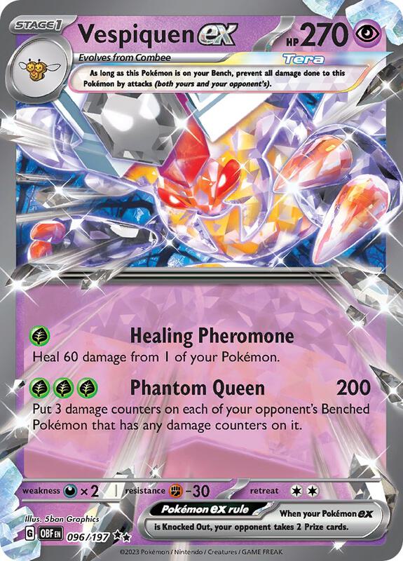 Vespiquen ex Pokemon card from SV03: Obsidian Flames