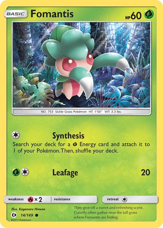 Fomantis Pokemon card from SM Base Set