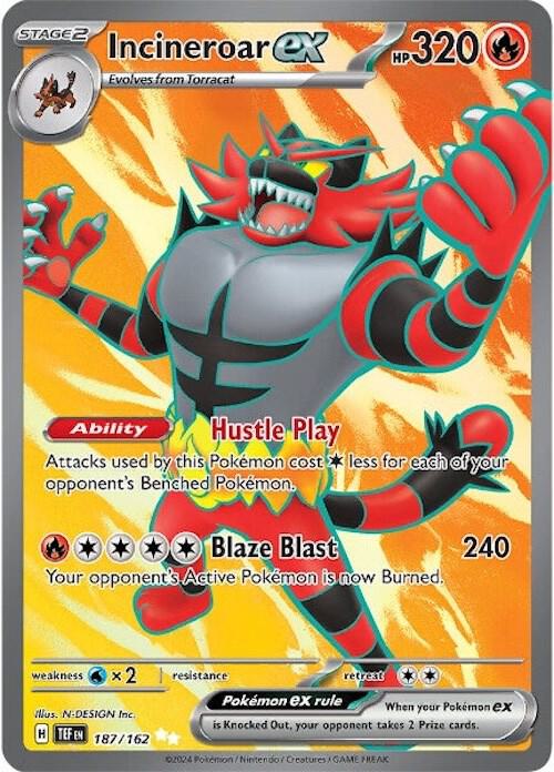 Incineroar ex Pokemon card from SV05: Temporal Forces