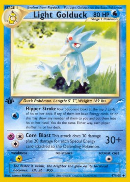 Light Golduck Pokemon card from Neo Destiny