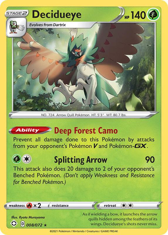 Decidueye Pokemon card from Shining Fates
