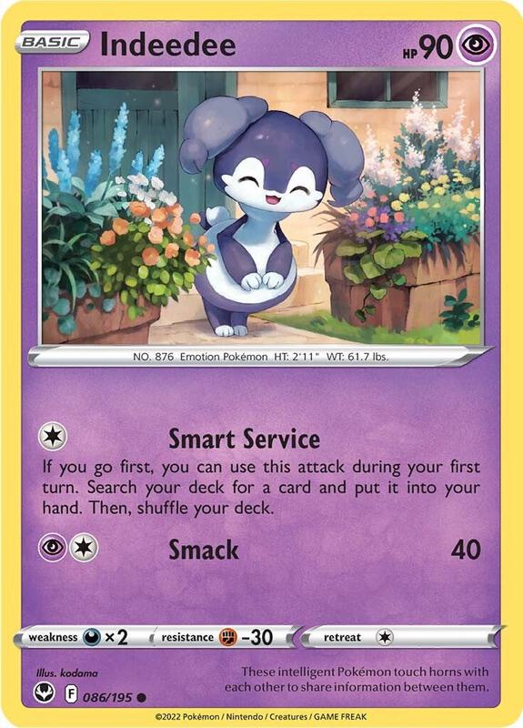 Indeedee Pokemon card from SWSH12: Silver