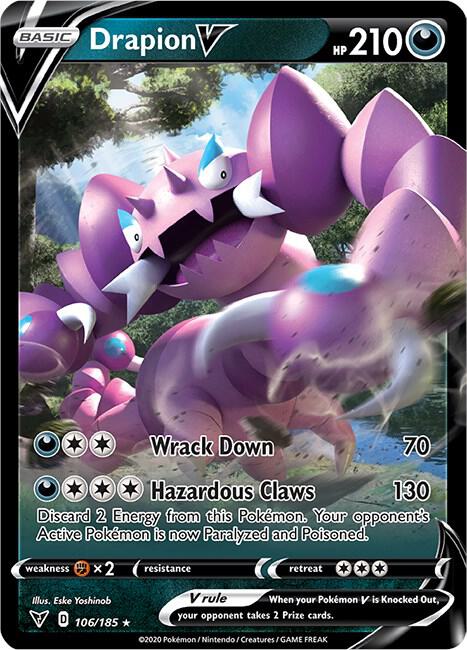 Drapion V Pokemon card from SWSH04: Vivid Voltage