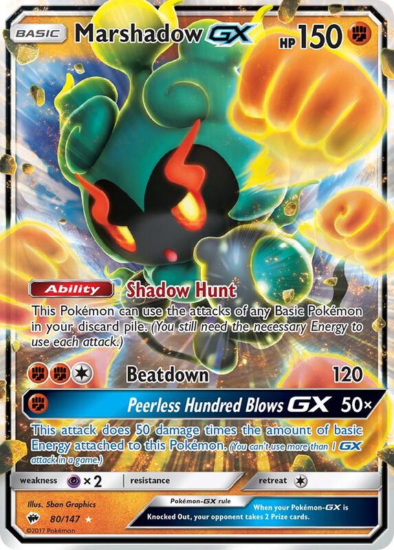 Marshadow GX Pokemon card from SM - Burning Shadows