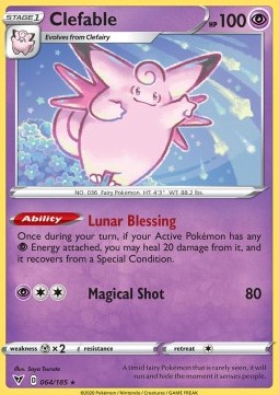Clefable Pokemon card from Vivid Voltage