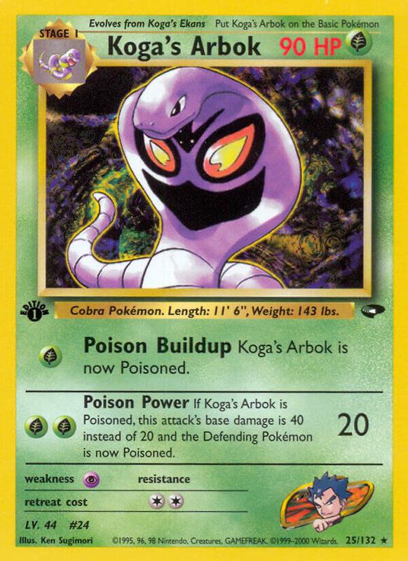 Koga's Arbok Pokemon card from Gym Challenge