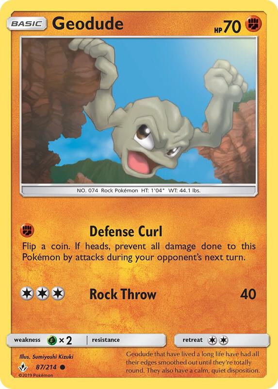 Geodude Pokemon card from SM - Unbroken Bonds