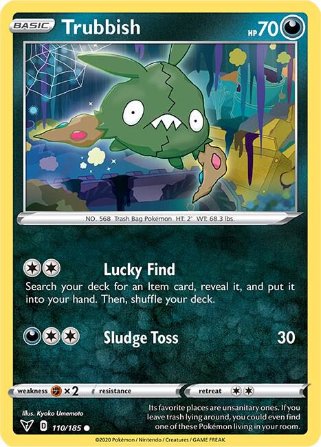 Trubbish Pokemon card from SWSH04: Vivid Voltage
