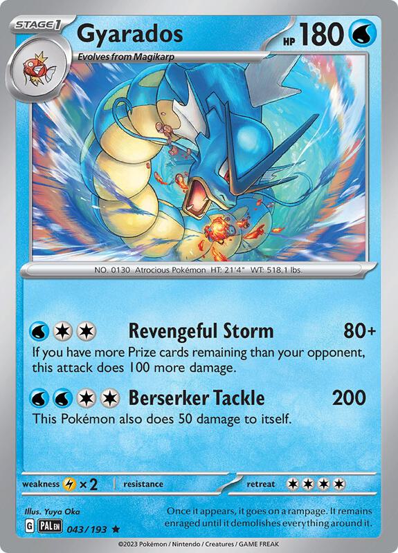 Gyarados Pokemon card from SV02: Paldea Evolved