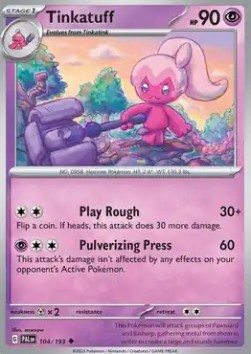 Tinkatuff Pokemon card from Paldea Evolved