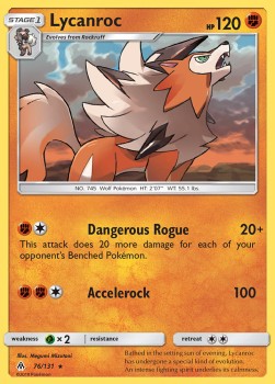 Lycanroc Pokemon card from Forbidden Light