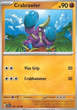 Crabrawler Pokemon card from Stellar Crown