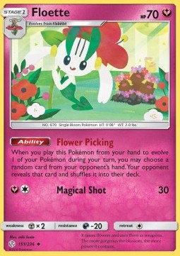 Floette Pokemon card from Cosmic Eclipse