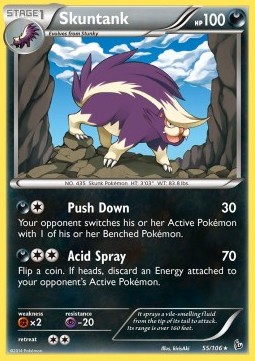 Skuntank Pokemon card from Flashfire