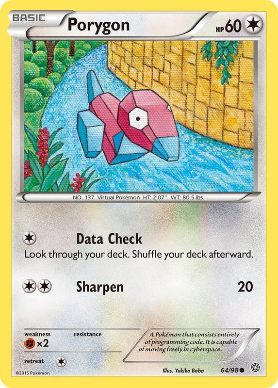 Porygon Pokemon card from XY - Ancient Origins