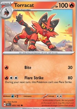 Torracat Pokemon card from Temporal Forces