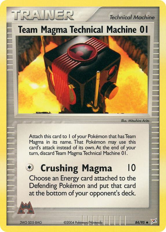 Team Magma Technical Machine 01 Pokemon card from Team Magma vs Team Aqua
