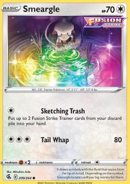 Smeargle Pokemon card from Fusion Strike